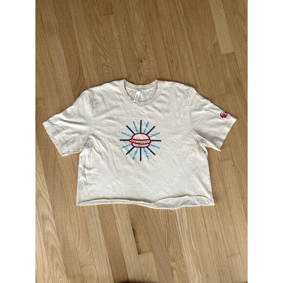 Chick-Fil-A Holy Burger Crop Top Cream Tshirt Size Large - Picture 5 of 5